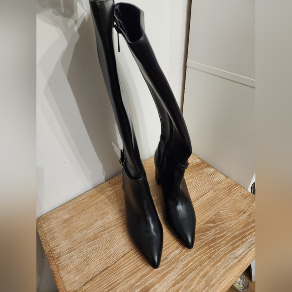 Anne klein brenice womens pointed toe zipper side closure thigh heel size 9.5 - Picture 6 of 12